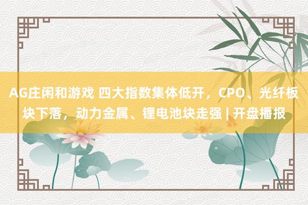 AG庄闲和游戏 四大指数集体低开，CPO、光纤板块下落，动力金属、锂电池块走强 | 开盘播报