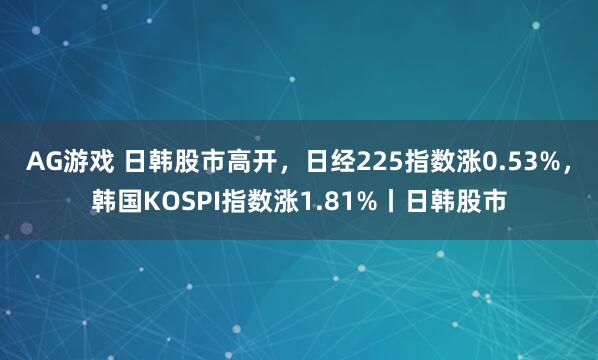 AG游戏 日韩股市高开，日经225指数涨0.53%，韩国KOSPI指数涨1.81%丨日韩股市