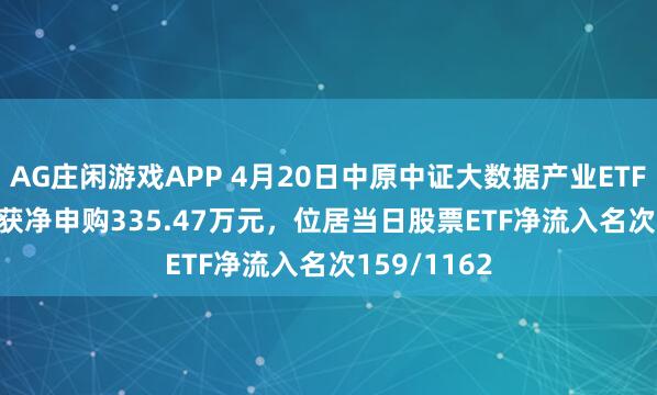 AG庄闲游戏APP 4月20日中原中证大数据产业ETF(516000)获净申购335.47万元，位居当日股票ETF净流入名次159/1162
