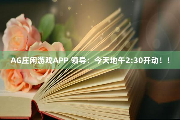 AG庄闲游戏APP 领导：今天地午2:30开动！！