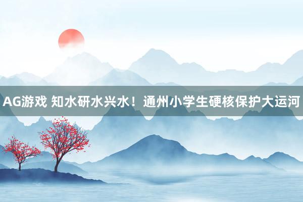 AG游戏 知水研水兴水！通州小学生硬核保护大运河
