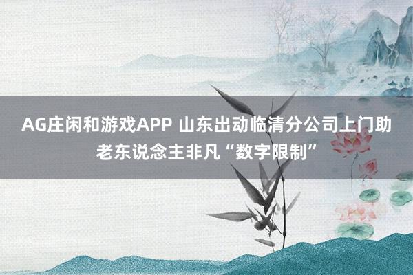 AG庄闲和游戏APP 山东出动临清分公司上门助老东说念主非凡“数字限制”