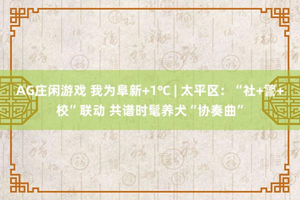 AG庄闲游戏 我为阜新+1℃ | 太平区：“社+警+校”联动 共谱时髦养犬“协奏曲”