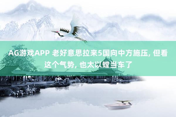 AG游戏APP 老好意思拉来5国向中方施压, 但看这个气势, 也太以螳当车了
