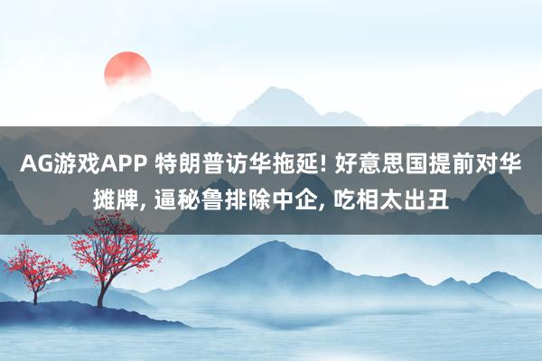 AG游戏APP 特朗普访华拖延! 好意思国提前对华摊牌, 逼秘鲁排除中企, 吃相太出丑