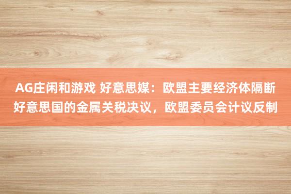 AG庄闲和游戏 好意思媒：欧盟主要经济体隔断好意思国的金属关税决议，欧盟委员会计议反制