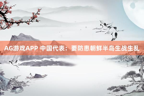 AG游戏APP 中国代表：要防患朝鲜半岛生战生乱